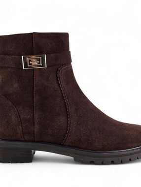 NWT Kate Spade Women's Dani Brown Suede Lug Sole Ankle Booties Espresso 9B